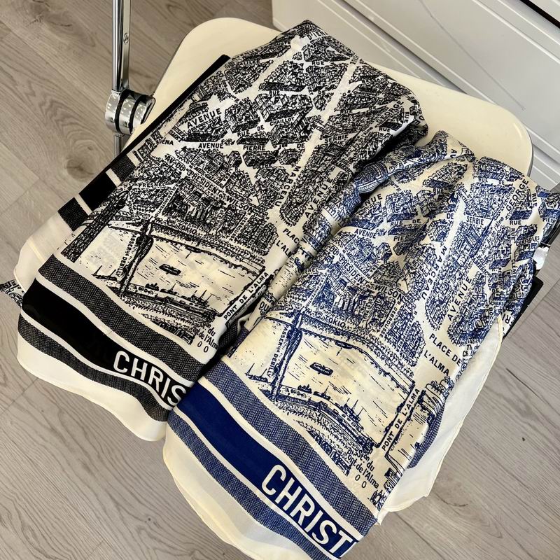 Dior silk scarf 90-180cm E04